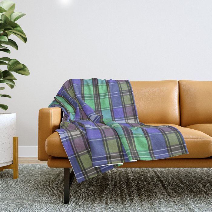 Fusion Colorful Toned Grids B Throw Blanket Gallery Image 1