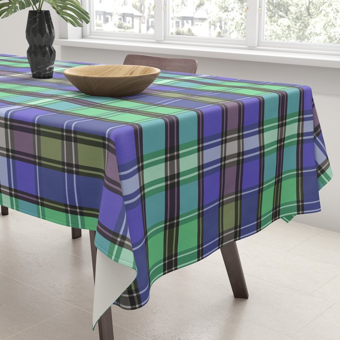 Fusion Colorful Toned Grids B Tablecloth Gallery Image 3