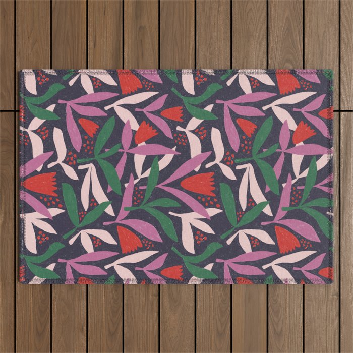 Hand Drawn Florals #2 Outdoor Rug Gallery Image 1