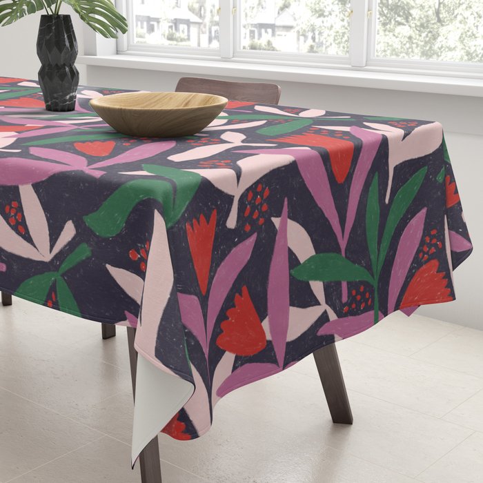 Hand Drawn Florals #2 Tablecloth Gallery Image 3