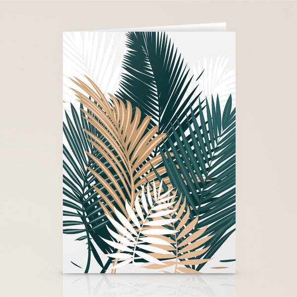 Gold and Green Palm Leaves Stationery Card Gallery Image 2