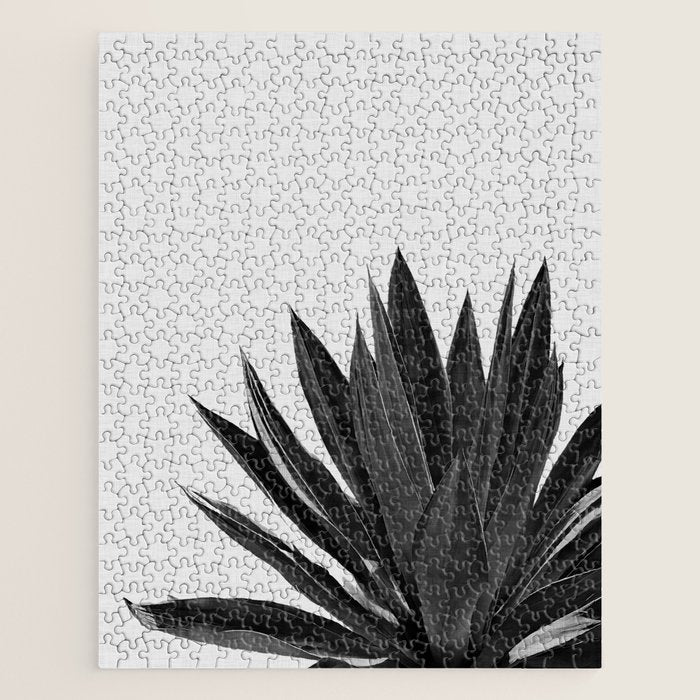 Agave Cactus Black & White Jigsaw Puzzle Gallery Image 1