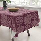 Modern Abstract Wavy Flowers in Plum Violet    Tablecloth Gallery Image 3