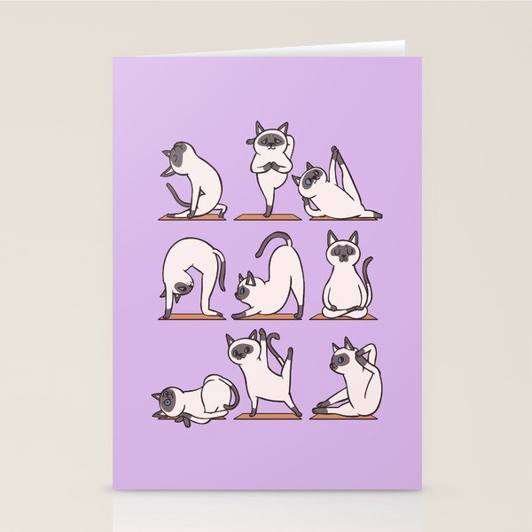 Siamese Cat Yoga Stationery Card Gallery Image 1