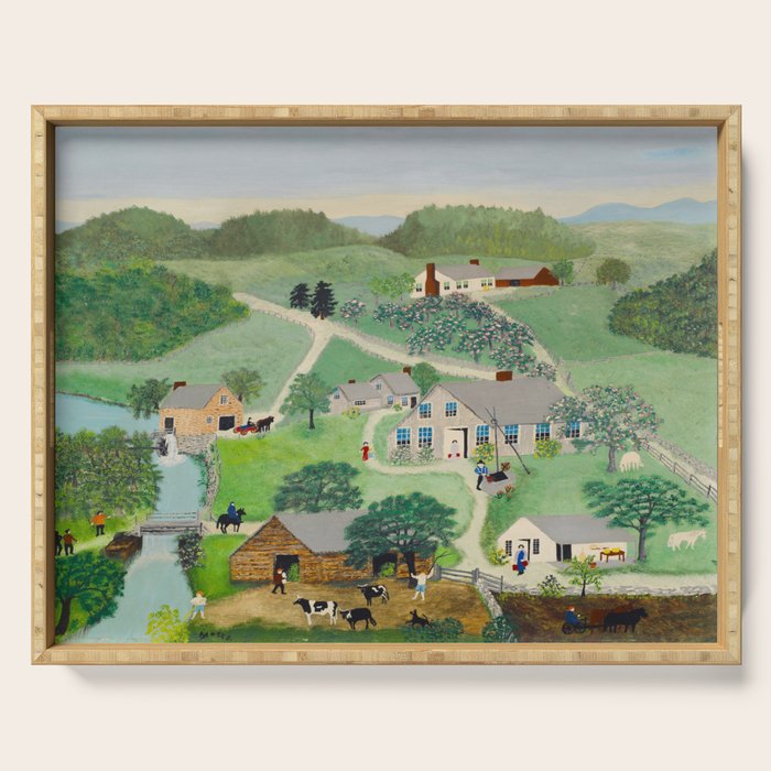 Anna Mary Robertson 'Grandma' Moses The Old Oaken Bucket American Folk Art Serving Tray Gallery Image 1
