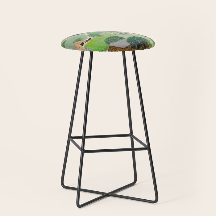 Anna Mary Robertson 'Grandma' Moses The Old Oaken Bucket American Folk Art Stool Gallery Image 1