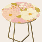 Pink Pastel Vintage Floral Pattern Side Table Gallery Image 2