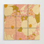 Pink Pastel Vintage Floral Pattern Wood Wall Art Gallery Image 1