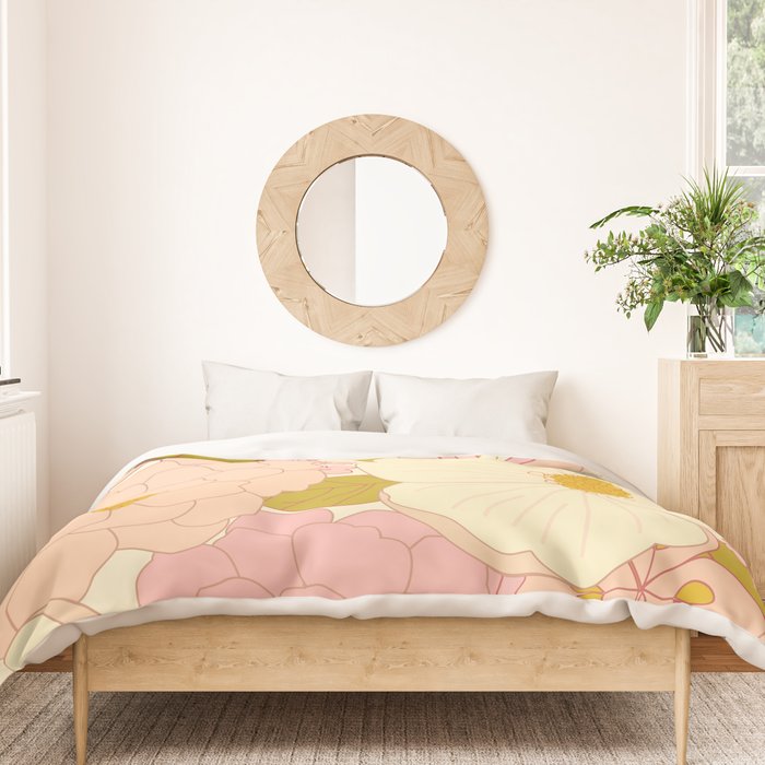 Pink Pastel Vintage Floral Pattern Duvet Cover Gallery Image 3