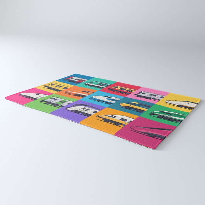 World Trains Grid Pattern Rug Gallery Image 3