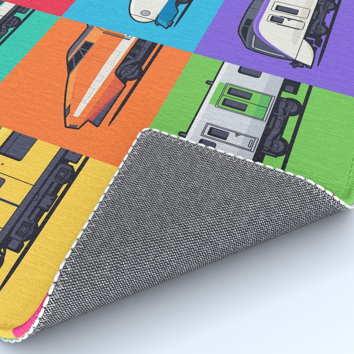 World Trains Grid Pattern Rug Gallery Image 4