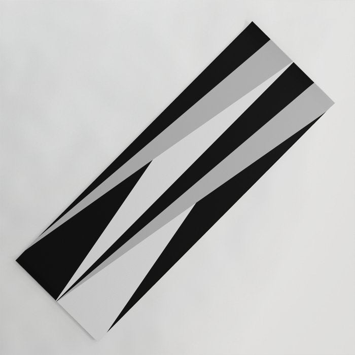 Geometric Triangles VI Black and White Yoga Mat Gallery Image 1