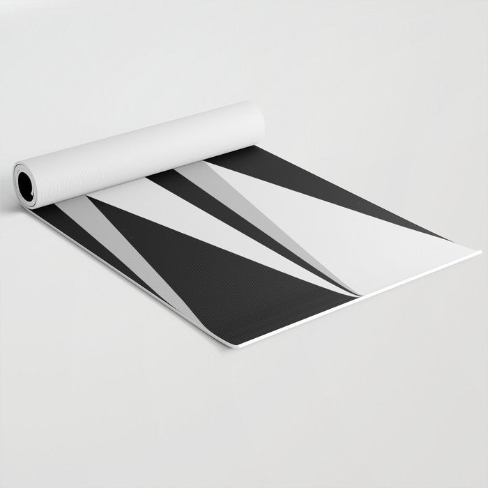 Geometric Triangles VI Black and White Yoga Mat Gallery Image 2