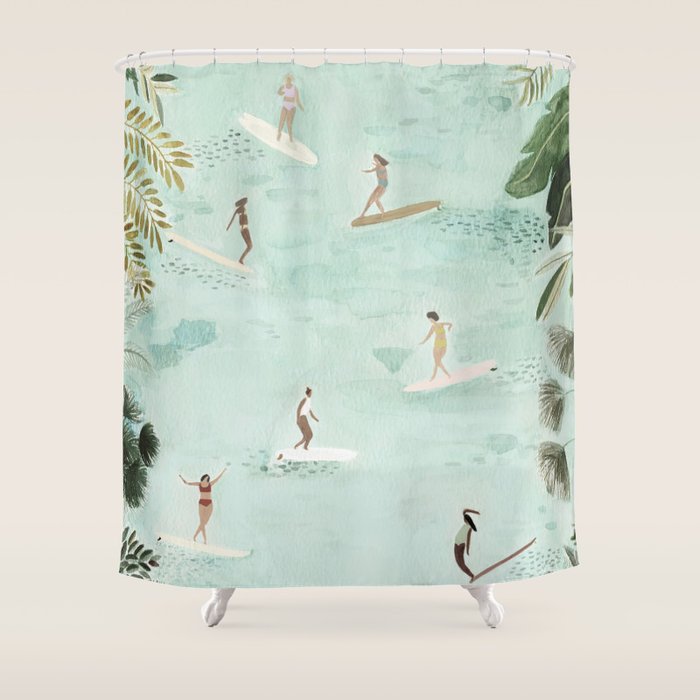 Longboard Heaven Shower Curtain Gallery Image 1