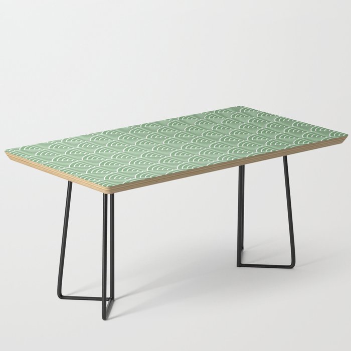 Japanese Waves Pattern Green Coffee Table Gallery Image 1