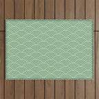 Japanese Waves Pattern Green Outdoor Rug Gallery Image 1