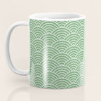 Japanese Waves Pattern Green Coffee Mug Gallery Image 3