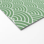 Japanese Waves Pattern Green Welcome Mat Gallery Image 2