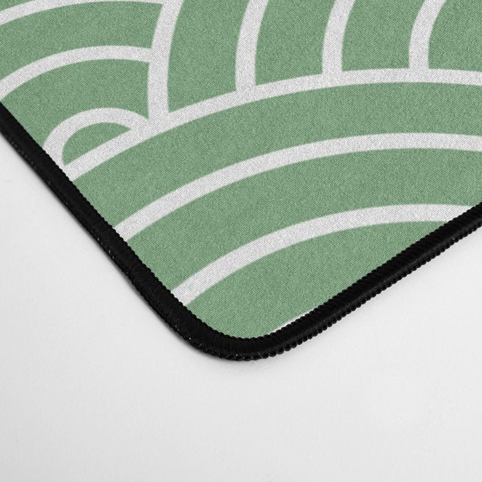 Japanese Waves Pattern Green Desk Mat Gallery Image 4