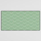 Japanese Waves Pattern Green Desk Mat Gallery Image 3