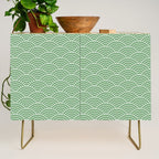 Japanese Waves Pattern Green Credenza Gallery Image 1