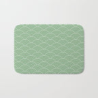Japanese Waves Pattern Green Bath Mat Gallery Image 1