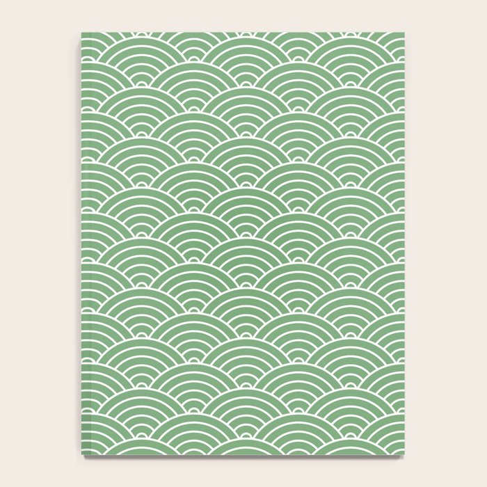 Japanese Waves Pattern Green Notebook Gallery Image 4