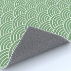 Japanese Waves Pattern Green Rug Gallery Image 4