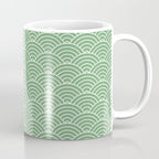 Japanese Waves Pattern Green Coffee Mug Gallery Image 1