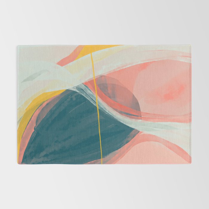 White Streams Through Pastel Shores | Abstract Shapes Design Rug Gallery Image 2