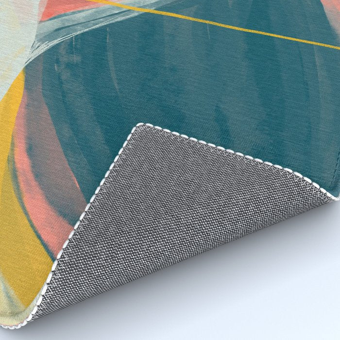 White Streams Through Pastel Shores | Abstract Shapes Design Rug Gallery Image 4