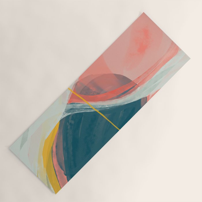 White Streams Through Pastel Shores | Abstract Shapes Design Yoga Mat Gallery Image 1