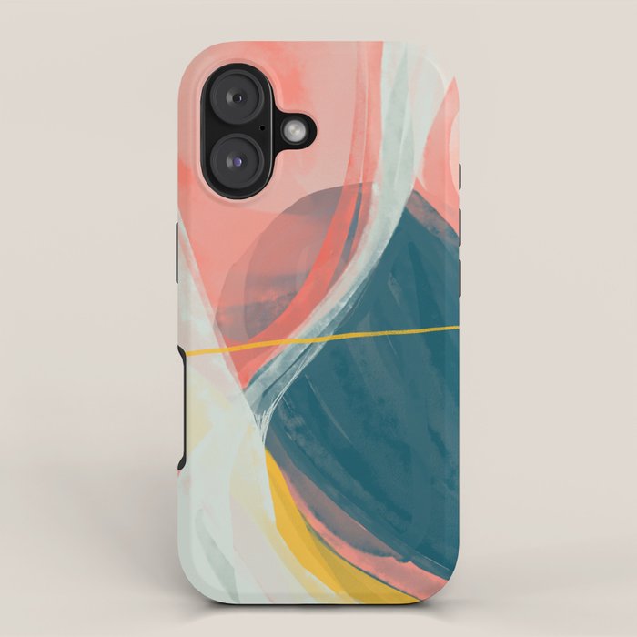 White Streams Through Pastel Shores | Abstract Shapes Design iPhone Case Gallery Image 1