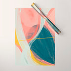 White Streams Through Pastel Shores | Abstract Shapes Design Wrapping Paper Gallery Image 1