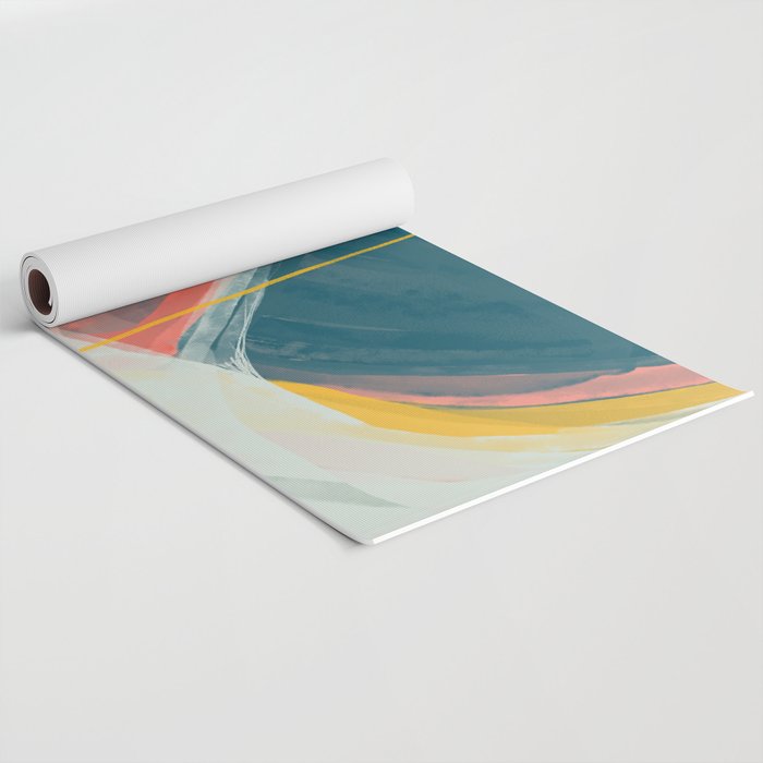 White Streams Through Pastel Shores | Abstract Shapes Design Yoga Mat Gallery Image 2