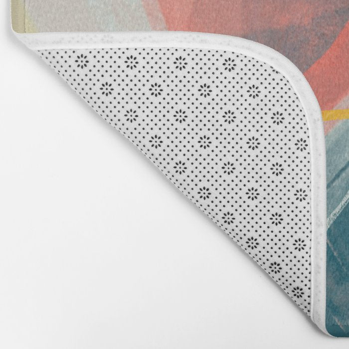 White Streams Through Pastel Shores | Abstract Shapes Design Bath Mat Gallery Image 2