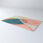 White Streams Through Pastel Shores | Abstract Shapes Design Rug Gallery Image 3