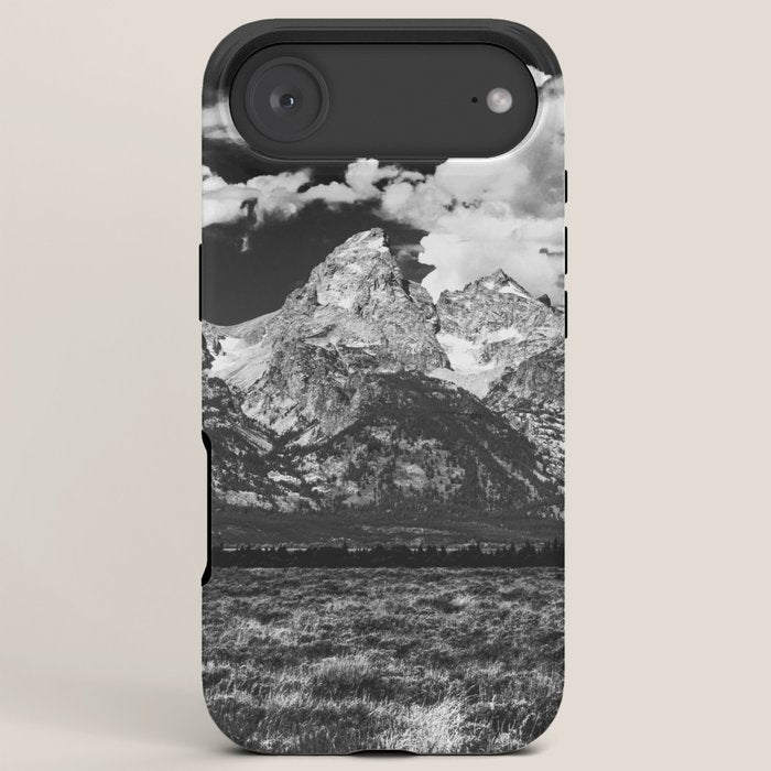 Mountain Summer Escape - Black and White Tetons iPhone Case Gallery Image 6