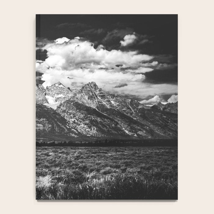 Mountain Summer Escape - Black and White Tetons Notebook Gallery Image 4