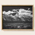 Mountain Summer Escape - Black and White Tetons Serving Tray Gallery Image 1