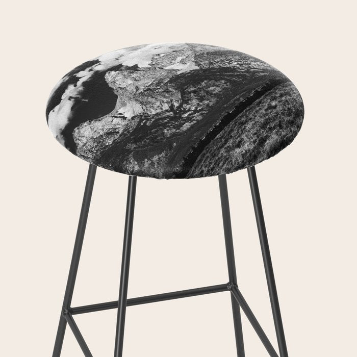 Mountain Summer Escape - Black and White Tetons Stool Gallery Image 2