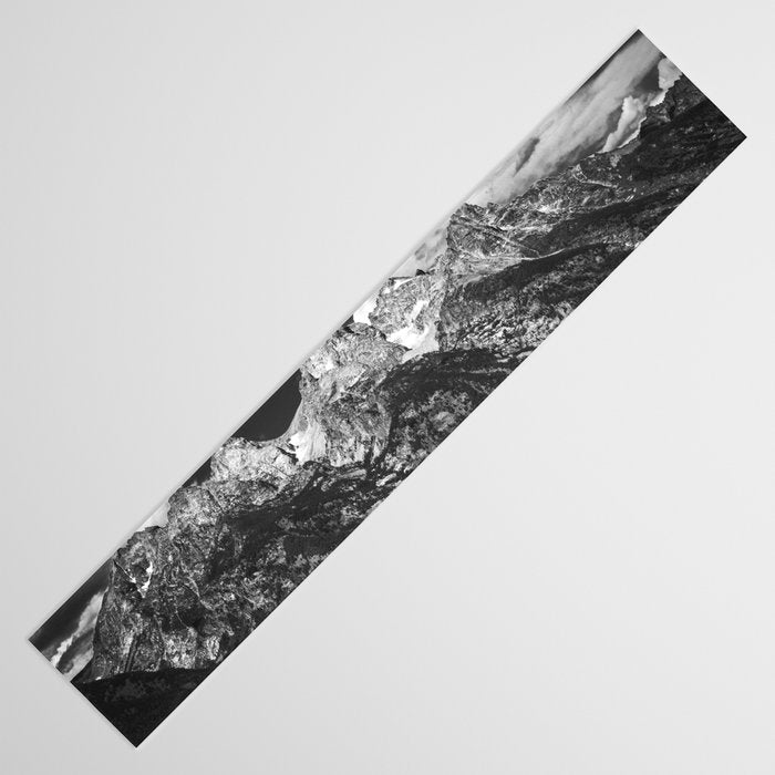 Mountain Summer Escape - Black and White Tetons Table Runner Gallery Image 3