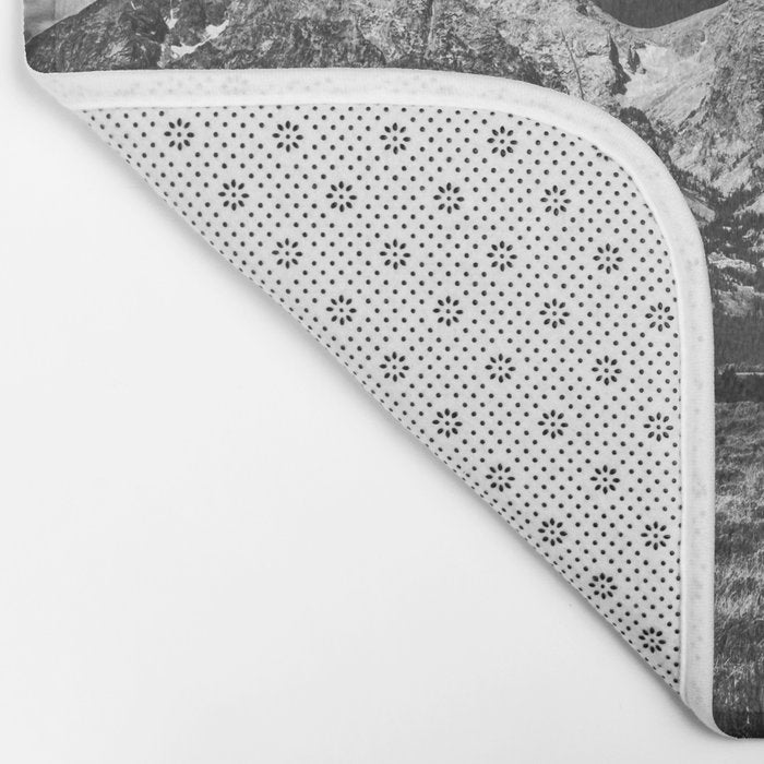 Mountain Summer Escape - Black and White Tetons Bath Mat Gallery Image 2