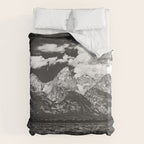 Mountain Summer Escape - Black and White Tetons Duvet Cover Gallery Image 6
