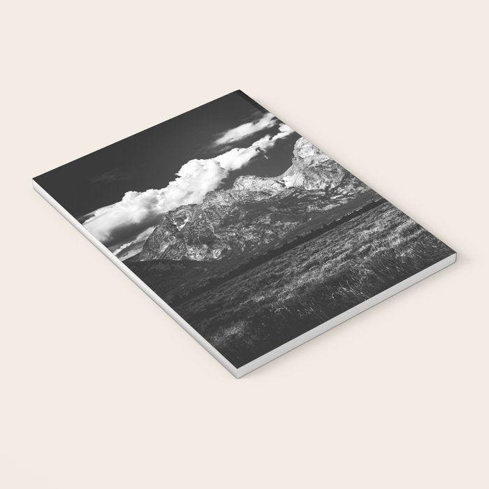 Mountain Summer Escape - Black and White Tetons Notebook Gallery Image 3