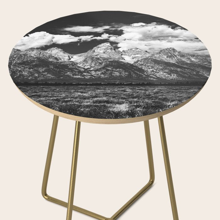 Mountain Summer Escape - Black and White Tetons Side Table Gallery Image 2