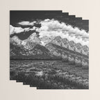 Mountain Summer Escape - Black and White Tetons Wrapping Paper Gallery Image 3