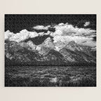 Mountain Summer Escape - Black and White Tetons Jigsaw Puzzle Gallery Image 1