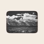 Mountain Summer Escape - Black and White Tetons Bath Mat Gallery Image 1