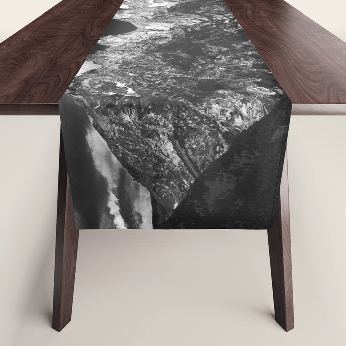 Mountain Summer Escape - Black and White Tetons Table Runner Gallery Image 1